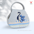 Bolsa de algodão artesanal de cisne 3D estilo boêmio para mulheres Dialy